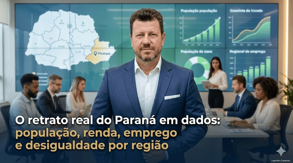 O retrato real do Paraná em dados: população, renda, emprego e desigualdade por região
