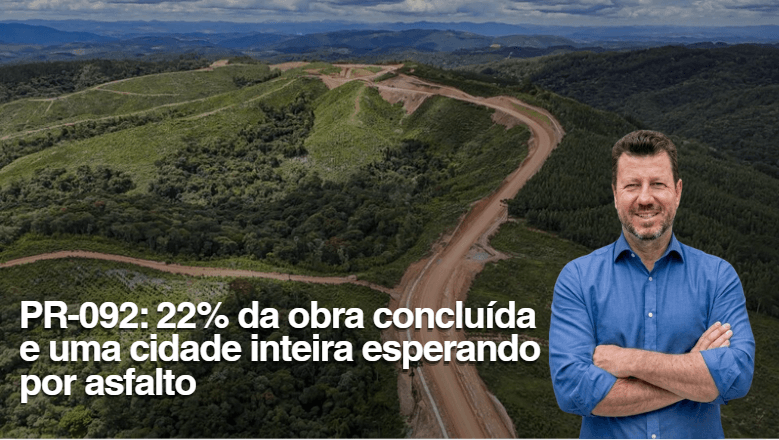 PR-092: 22% da obra concluída e uma cidade inteira esperando por asfalto